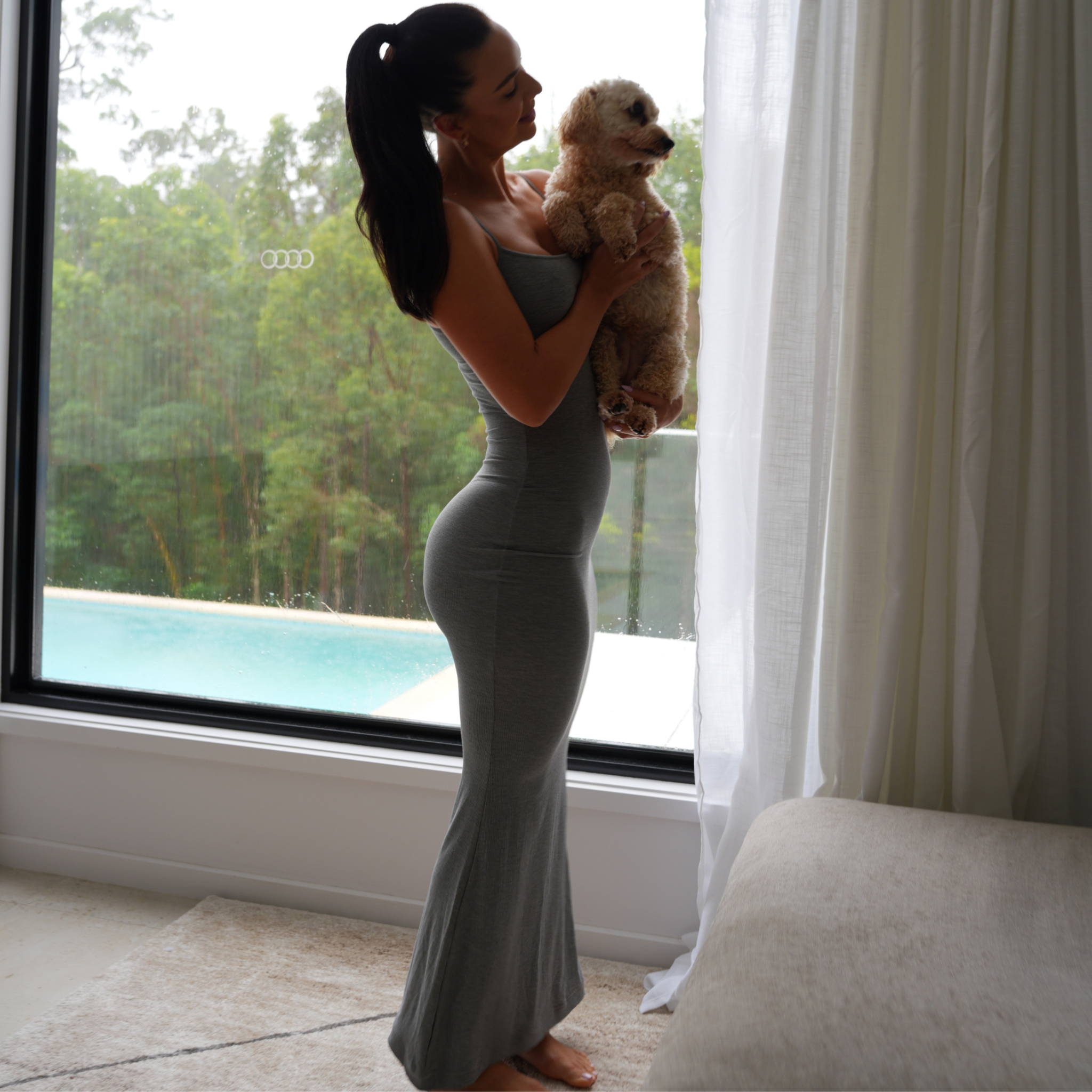 Goddess Maxi Dress — Grey (PRESALE)